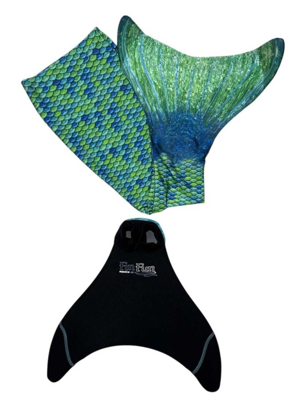 Fin Fun Mermaid Tail & Monofin Girl's 8 Aussie Green Blue - Picture 4 of 8